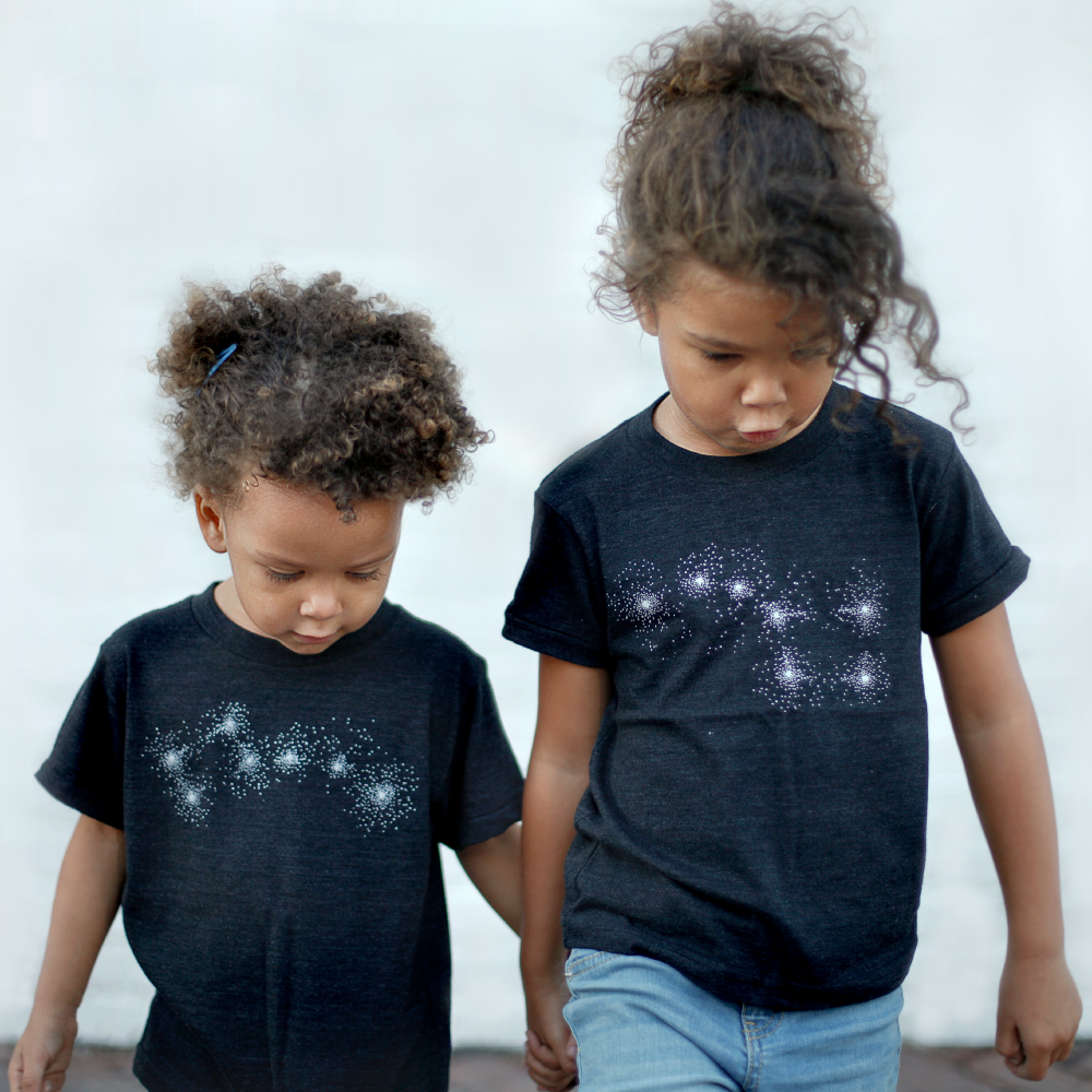 Big & Little Dipper Sibling / Best Friend Matching Shirt Set Black