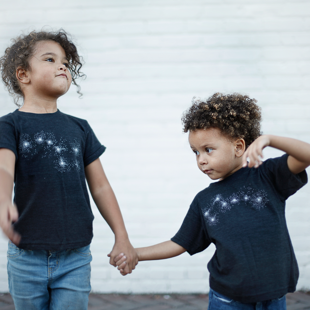 Big & Little Dipper Sibling / Best Friend Matching Shirt Set Black