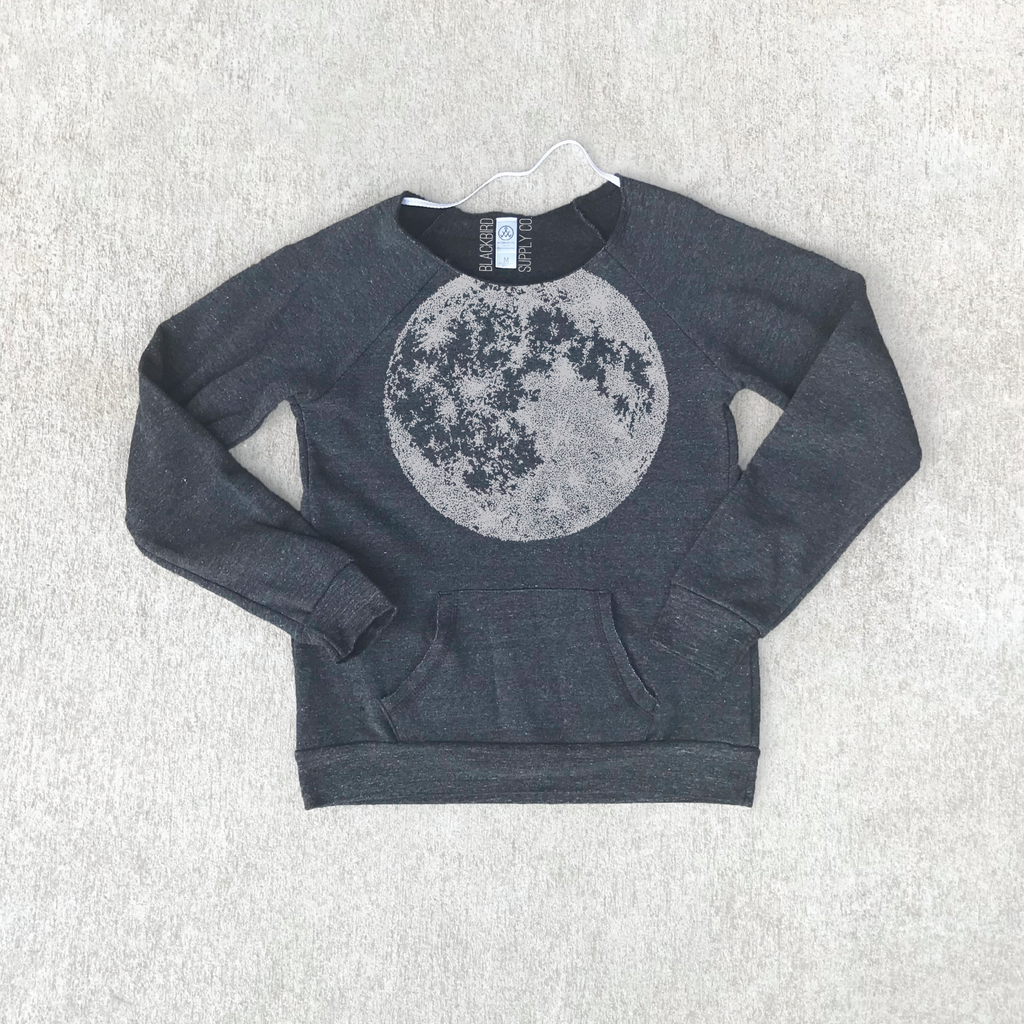 Off The Shoulder Celestial Full Moon Eco Fleece Women's Sweatshirt