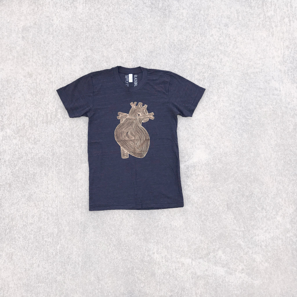 Anatomical Heart of Gold Men's Romantic Nature Lover T-Shirt Black