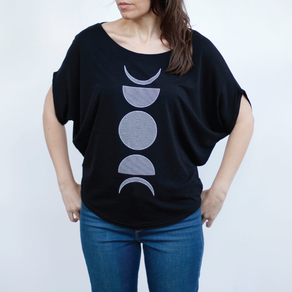 Moon Phase Eco Friendly Bamboo Organic Cotton Off The Shoulder Top