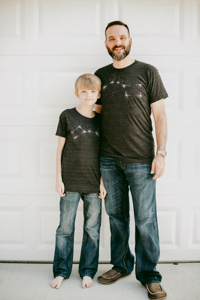 Father and Son T-Shirt Set - Black
