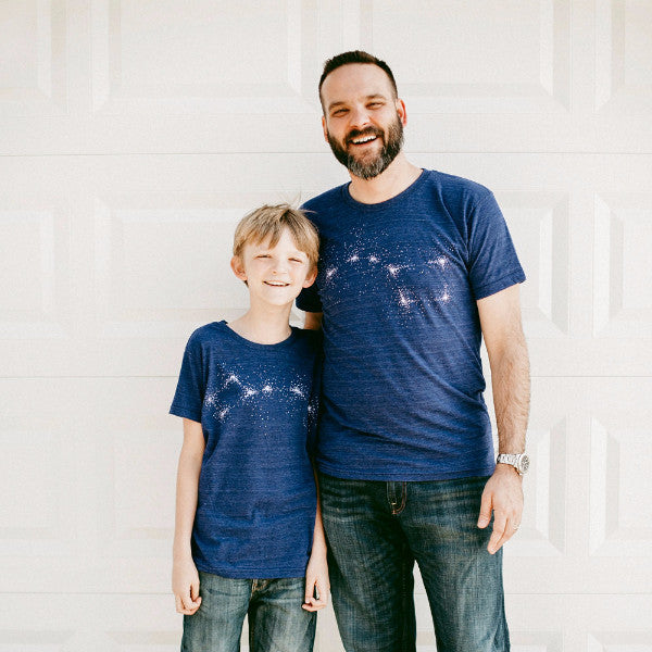 Father Child, Big & Little Dipper T-Shirt Set - Blue