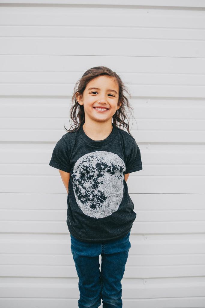Kid's Full Moon T Shirt - Black
