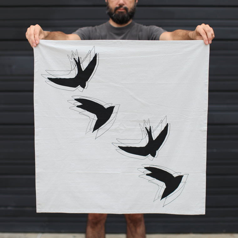 Love Birds 100% Organic Cotton Flour Sack Kitchen Towel 28" x 28"