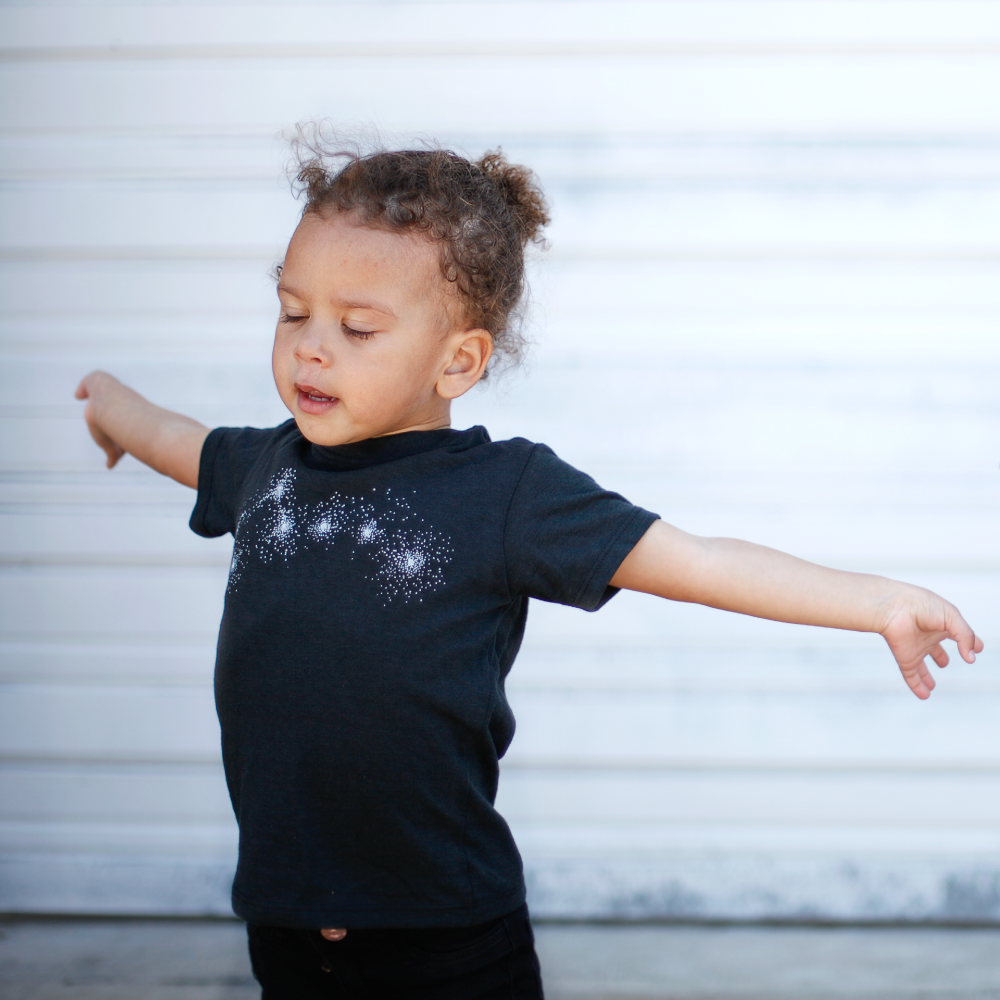 Matching Father Child Big & Little Dipper Constellations T-Shirt Set Black