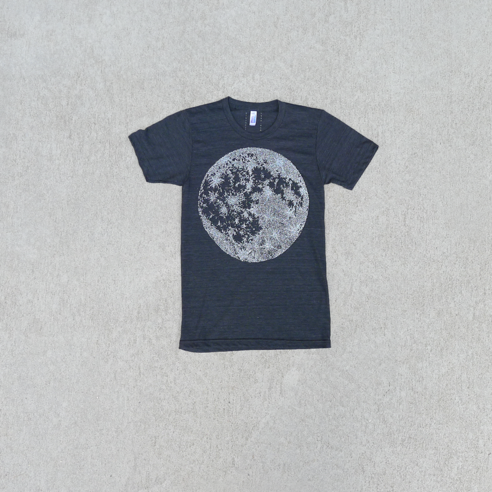 Full Moon Astronomy Print Mens Graphic Tee Tri-Blend Black