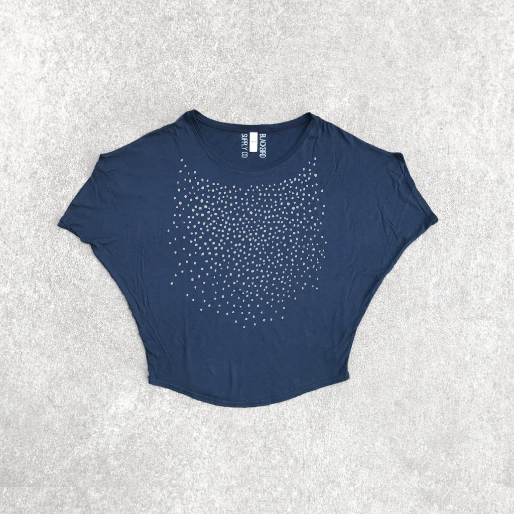 Meteor Shower Loose Fitting Organic Cotton / Viscose Bamboo Navy Blue